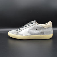 Golden Goose superstar paillettes argent/blanc/beige - T38