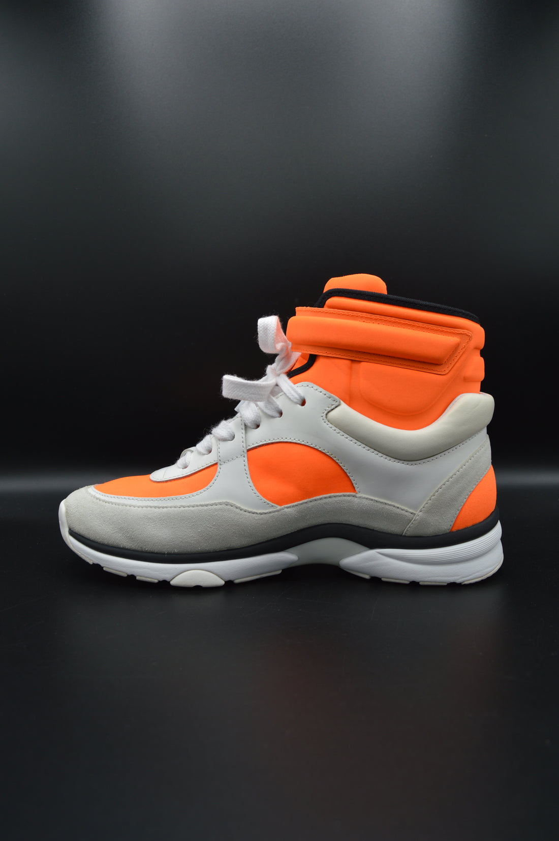 Chanel sneakers montantes blanc/orange/noir - T37