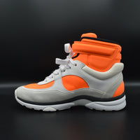 Chanel sneakers montantes blanc/orange/noir - T37