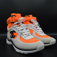 Chanel sneakers montantes blanc/orange/noir - T37