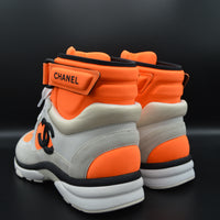 Chanel sneakers montantes blanc/orange/noir - T37