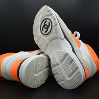 Chanel sneakers montantes blanc/orange/noir - T37