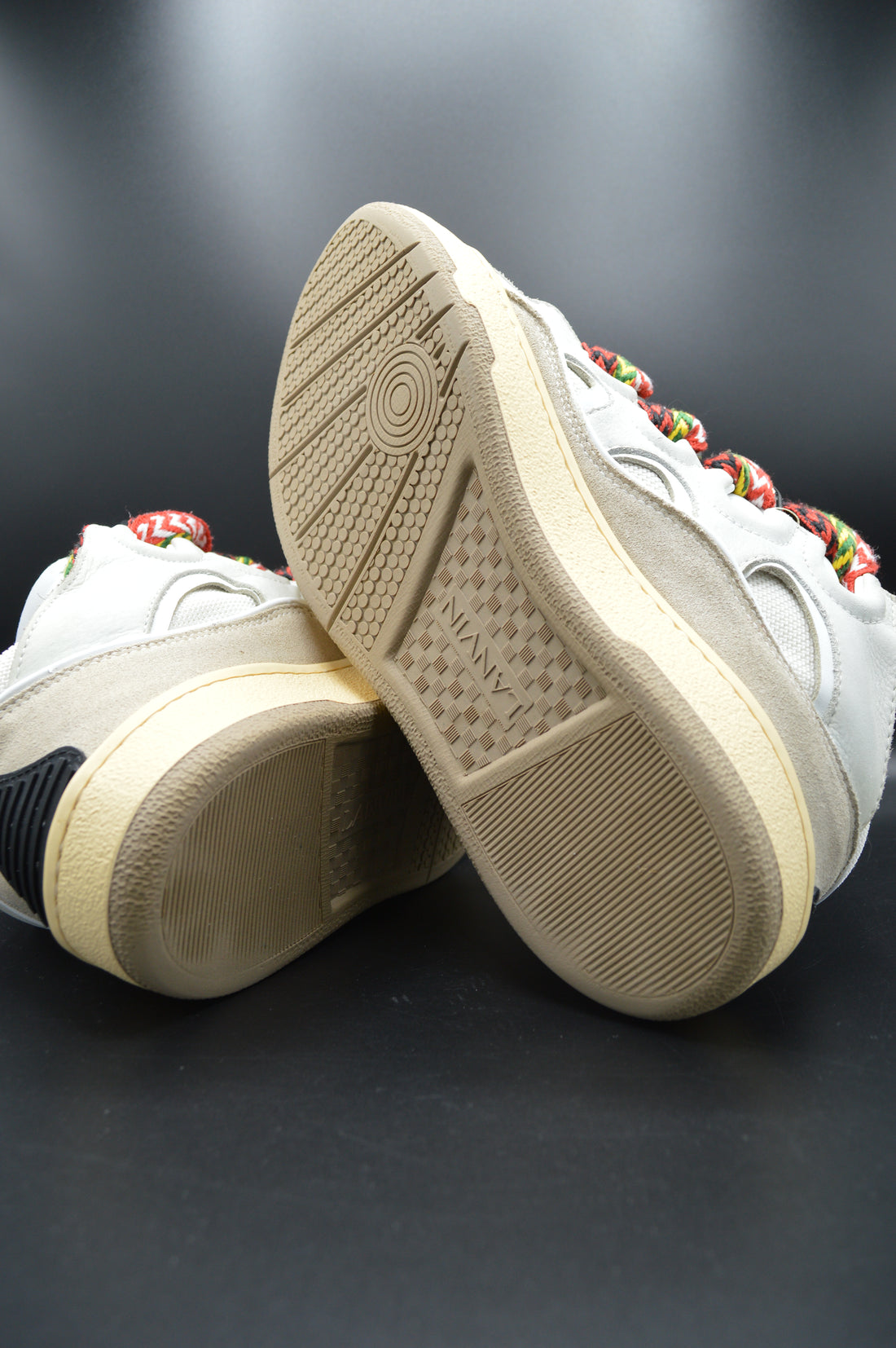 Lanvin Curb cuir blanc/beige/gris - T42