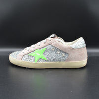 Golden Goose Superstar paillettes argent/vert/gris - T38