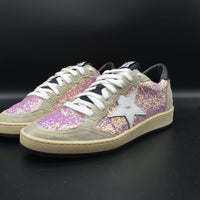 Golden Goose ballstar gris/paillettes rose/blanc - T36