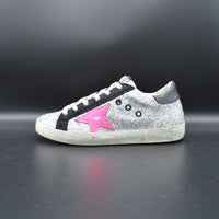 Golden Goose superstar paillettes argent/rose/noir - T36