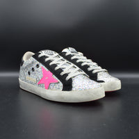 Golden Goose superstar paillettes argent/rose/noir - T36