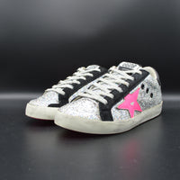 Golden Goose superstar paillettes argent/rose/noir - T36
