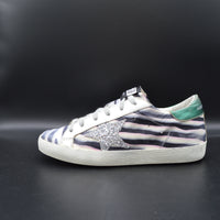 Golden Goose Superstar blanc/noir/argent/violet/vert - T36