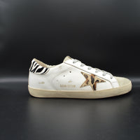 Golden Goose Superstar cuir blanc/léopard/zèbre - T39
