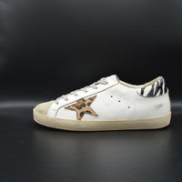 Golden Goose Superstar cuir blanc/léopard/zèbre - T39