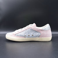 Golden Goose Superstar paillette argent/vert/gris - T39