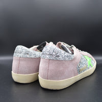Golden Goose Superstar paillette argent/vert/gris - T39