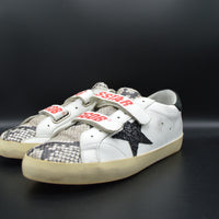 Golden Goose Old School blanc/noir/python/paillette - T39