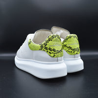 Alexander Mcqueen Oversize blanc/python jaune fluo - T36