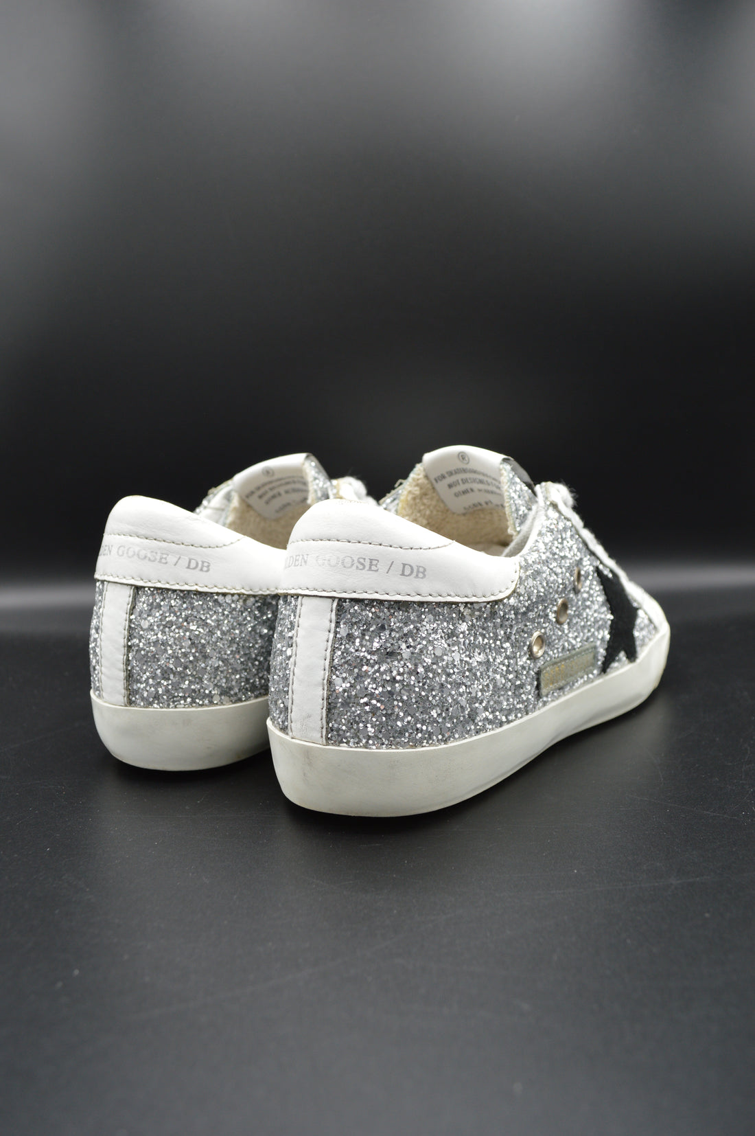 Golden Goose superstar paillette argent/blanc - T36