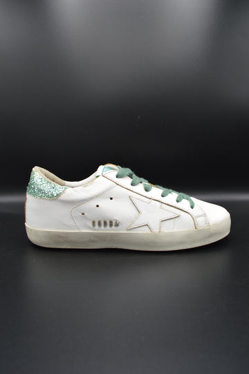 Golden Goose superstar blanc/ paillettes vertes - T37