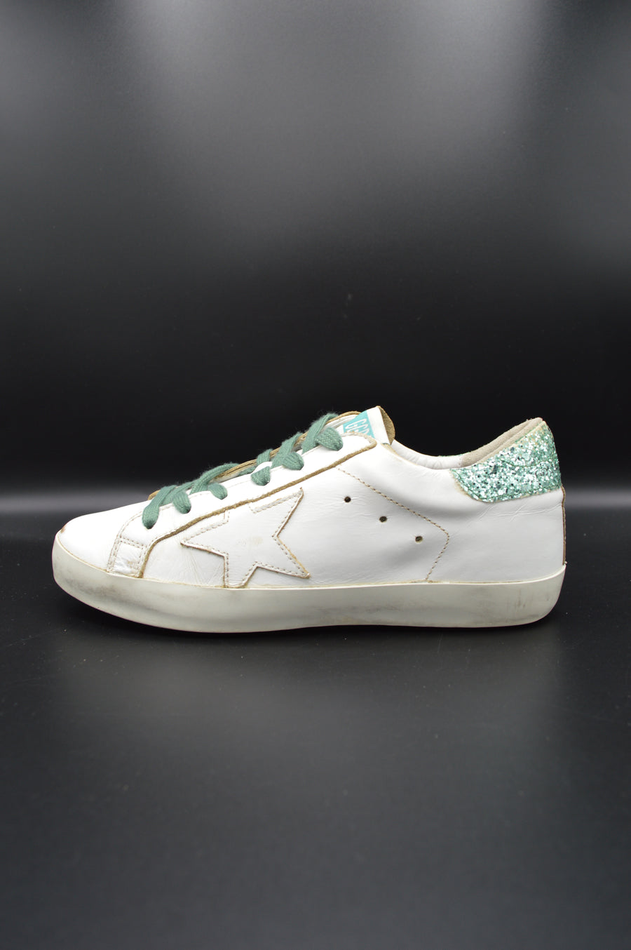 Golden Goose superstar blanc/ paillettes vertes - T37