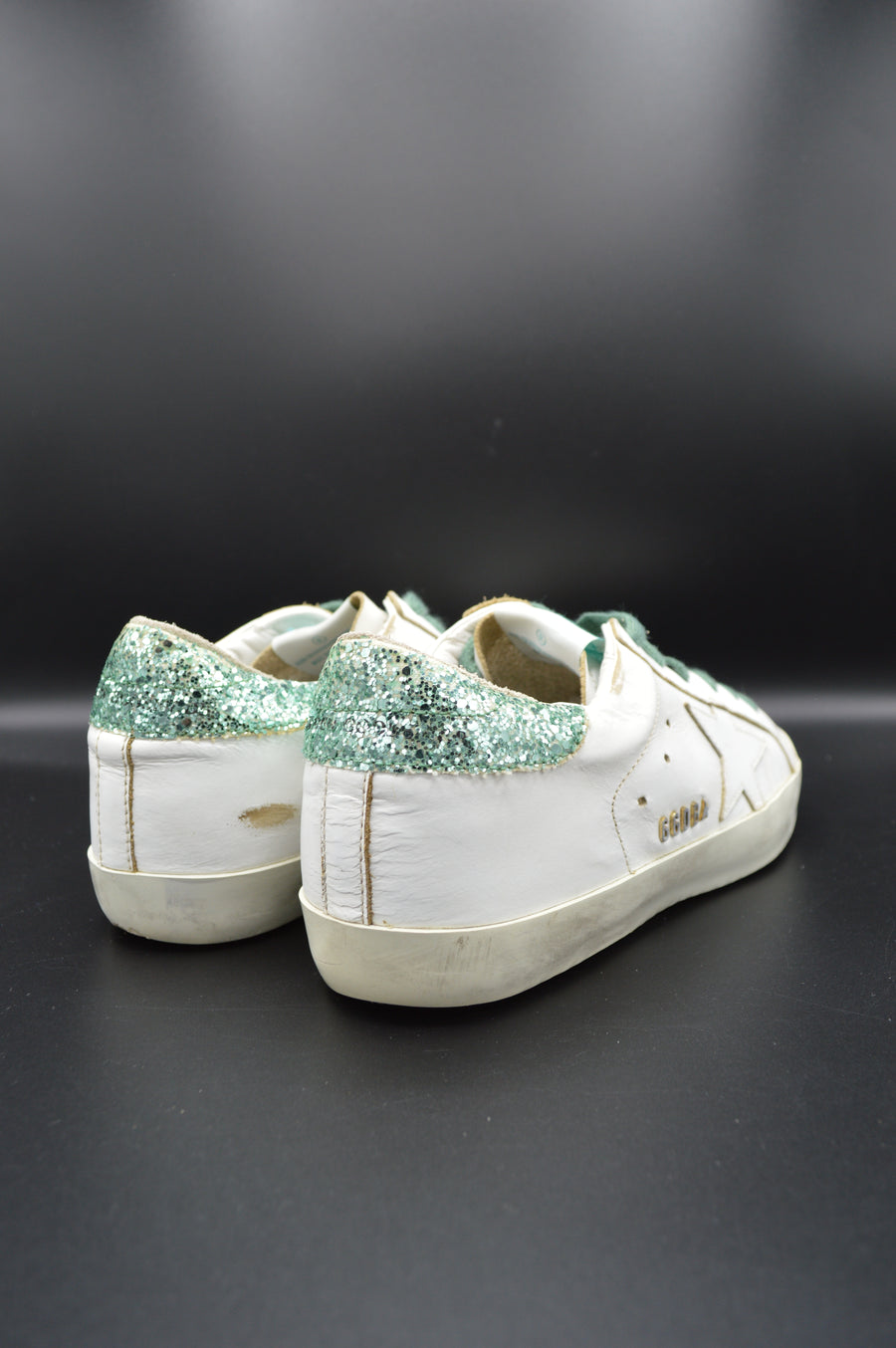Golden Goose superstar blanc/ paillettes vertes - T37