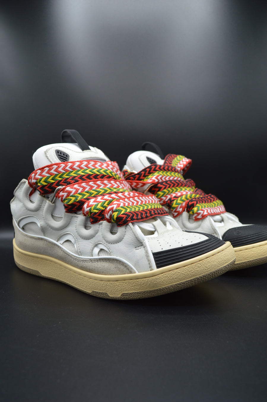 Lanvin Curb cuir blanc/beige/gris - T42
