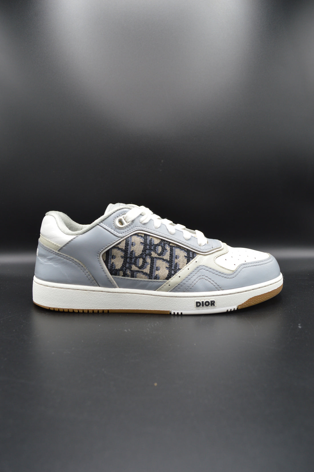 Dior B27 cuir blanc et gris, jacquard oblique - T39