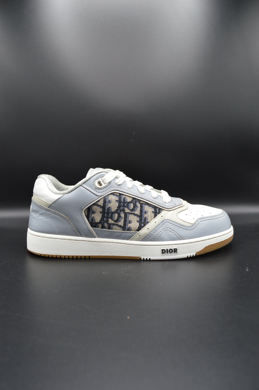 Dior B27 cuir blanc et gris, jacquard oblique - T39