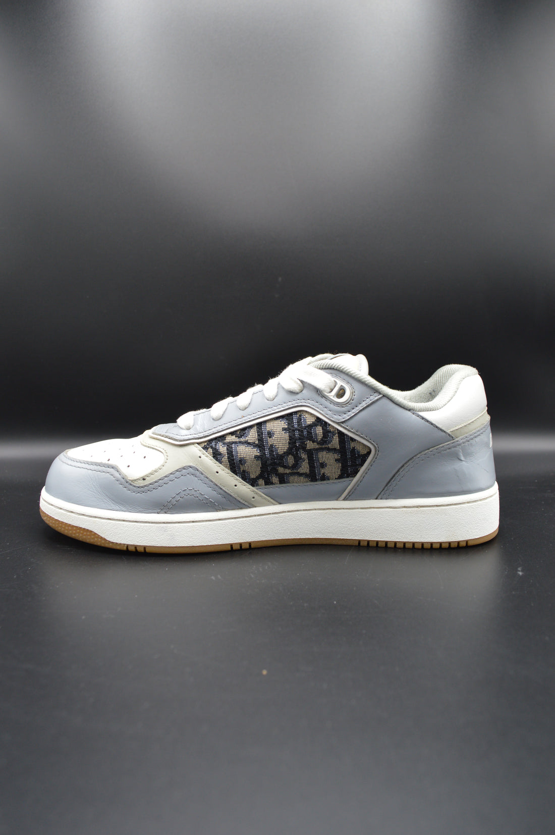 Dior B27 cuir blanc et gris, jacquard oblique - T39