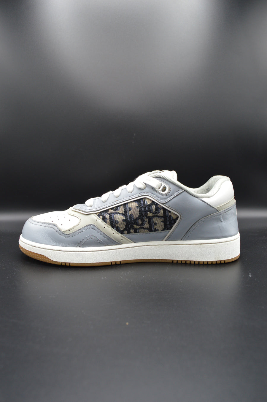 Dior B27 cuir blanc et gris, jacquard oblique - T39