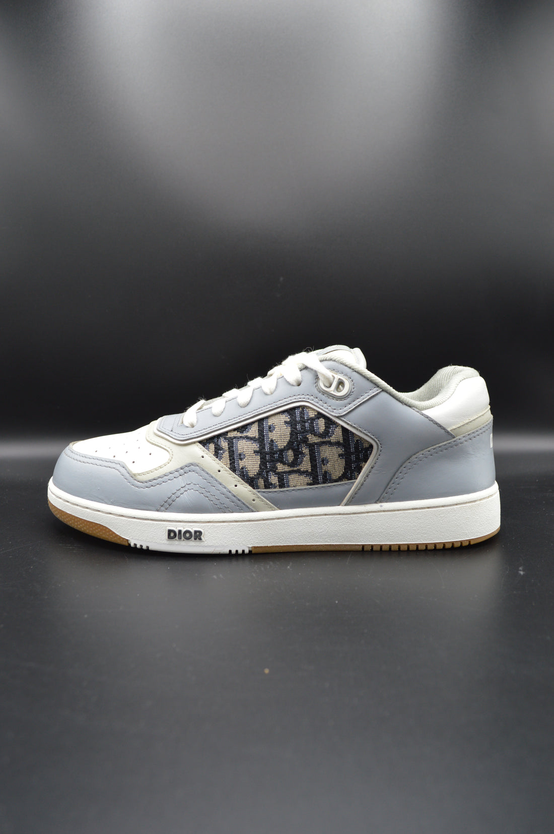 Dior B27 cuir blanc et gris, jacquard oblique - T39
