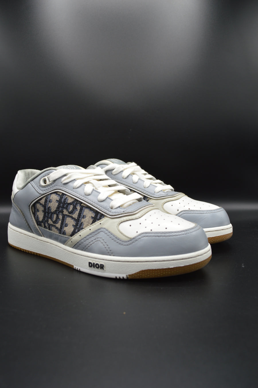 Dior B27 cuir blanc et gris, jacquard oblique - T39