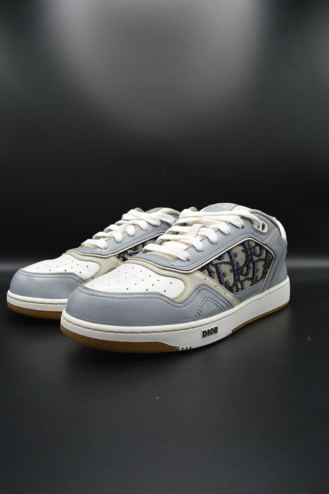 Dior B27 cuir blanc et gris, jacquard oblique - T39