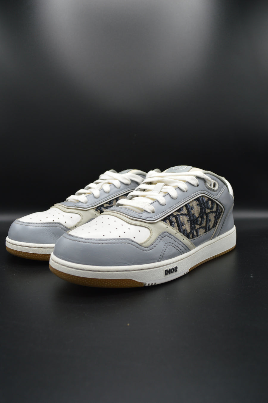 Dior B27 cuir blanc et gris, jacquard oblique - T39