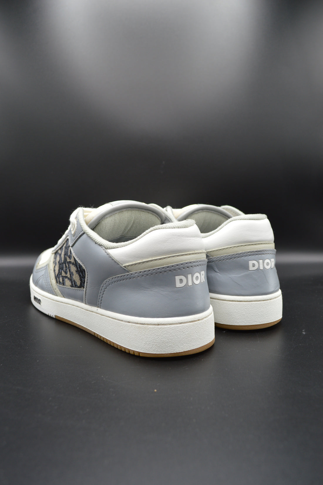 Dior B27 cuir blanc et gris, jacquard oblique - T39