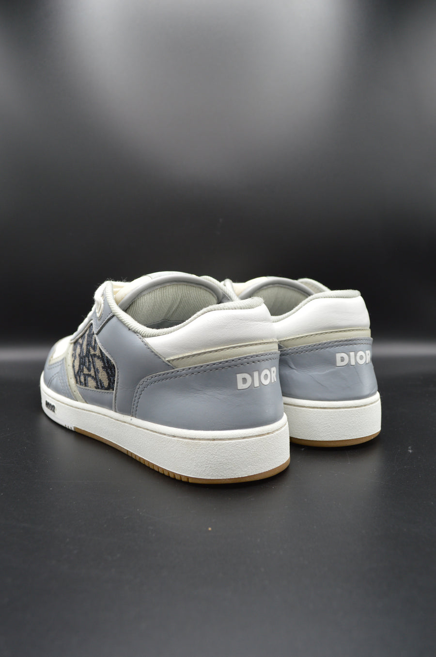 Dior B27 cuir blanc et gris, jacquard oblique - T39