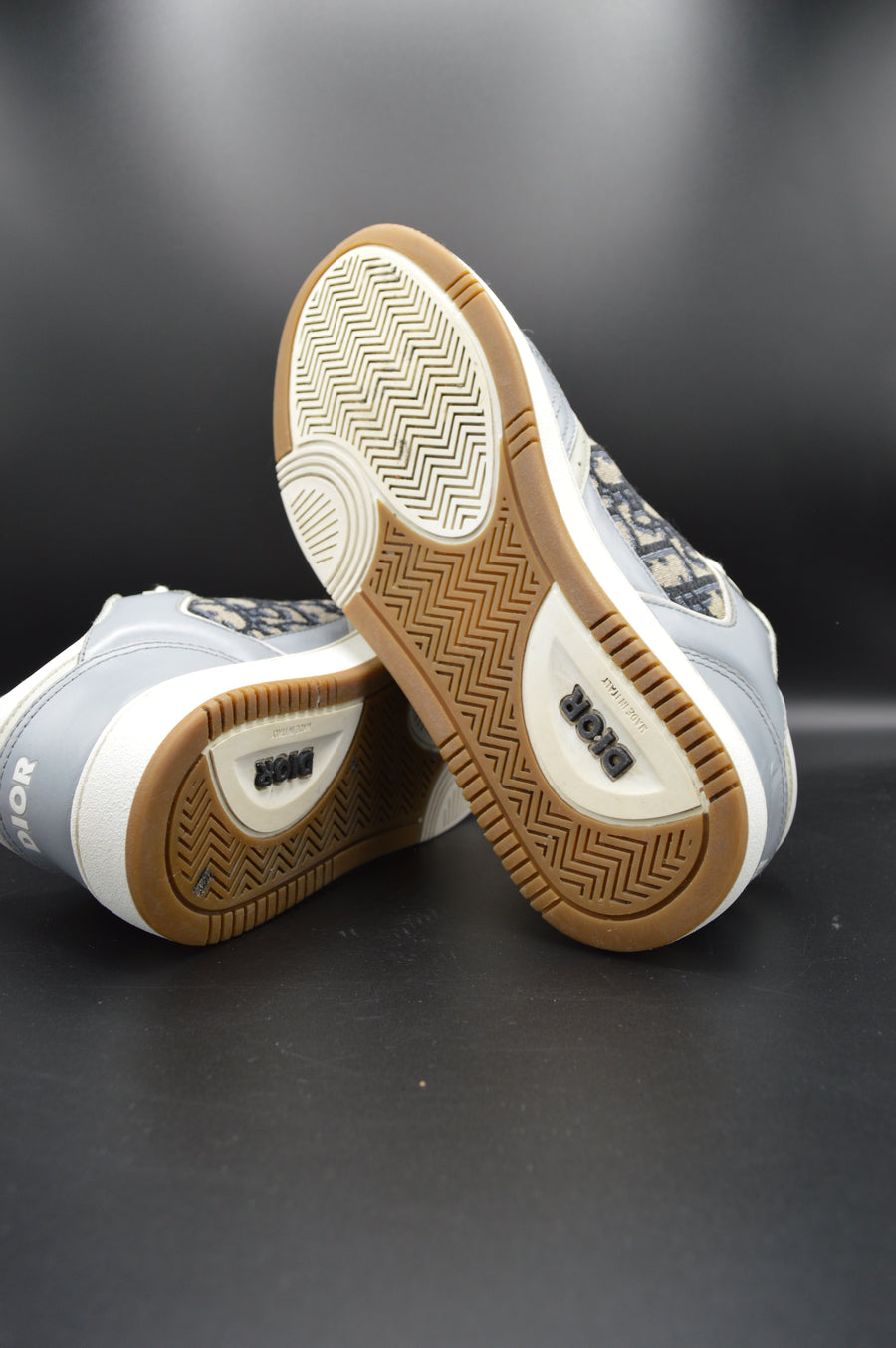 Dior B27 cuir blanc et gris, jacquard oblique - T39