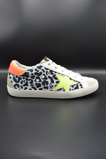 Golden Goose superstar motif girafe blanc/noir/orange/jaune - T36