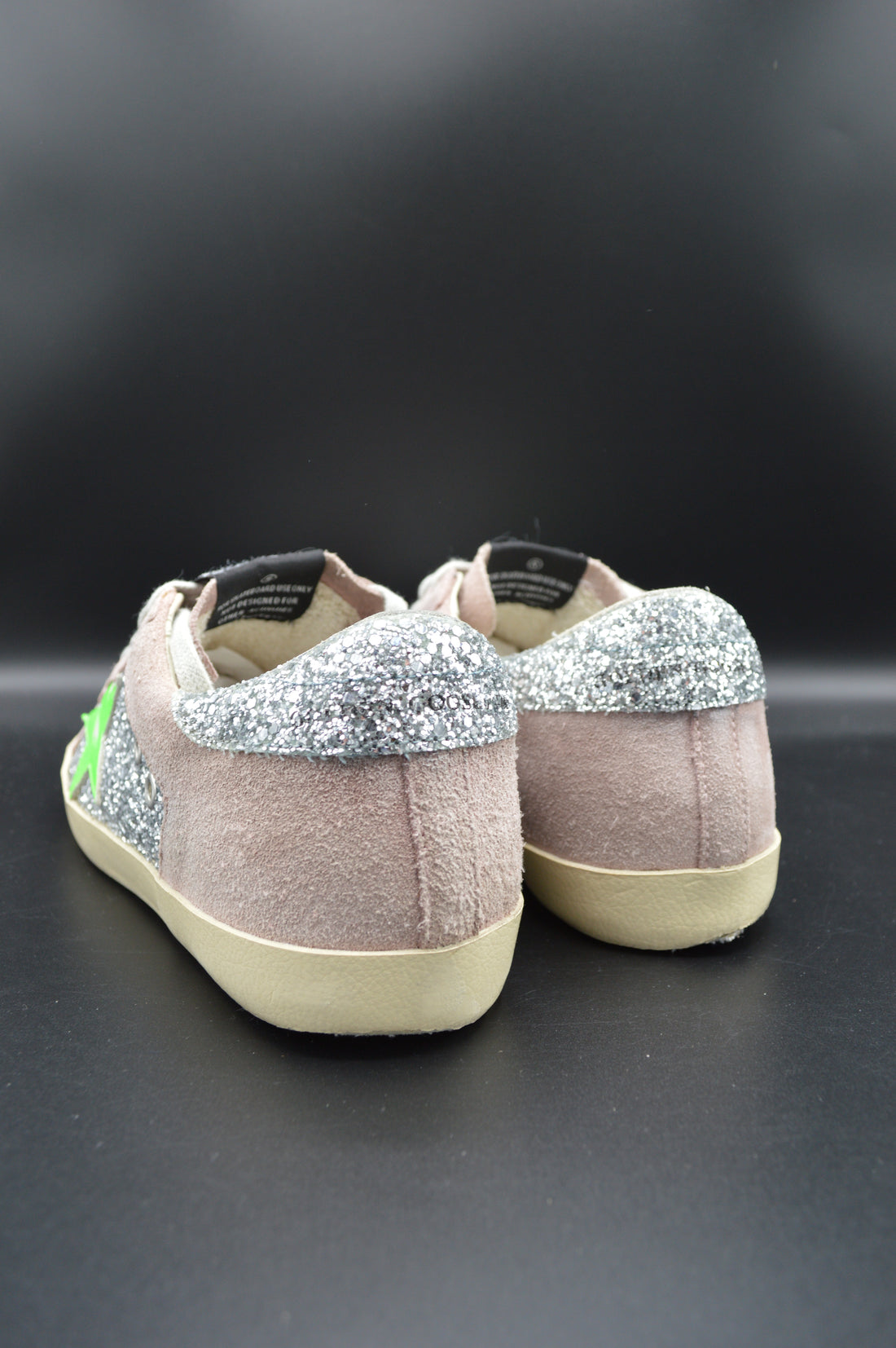 Golden Goose Superstar paillettes argent/vert/gris - T38