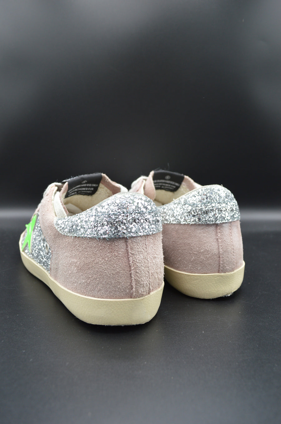 Golden Goose Superstar paillettes argent/vert/gris - T38