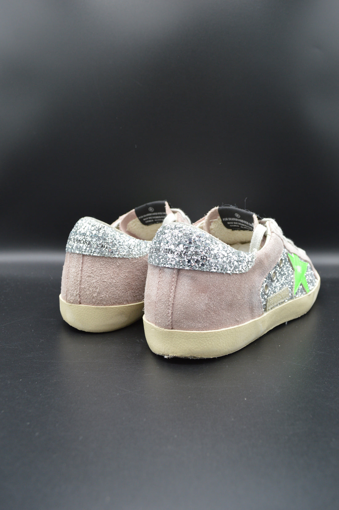 Golden Goose Superstar paillettes argent/vert/gris - T38