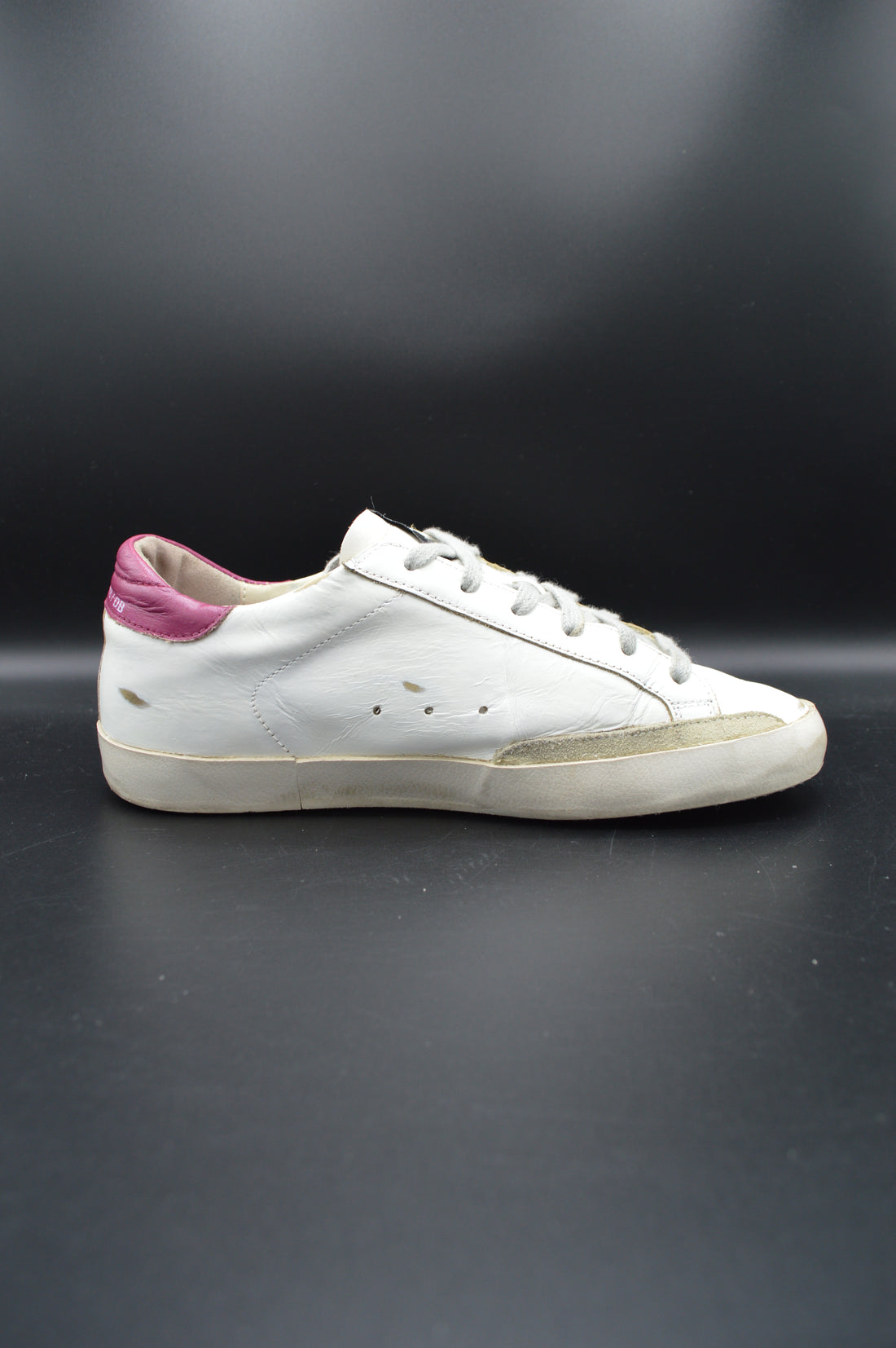 Golden Goose superstar blanc/paillettes noires/violet - T38