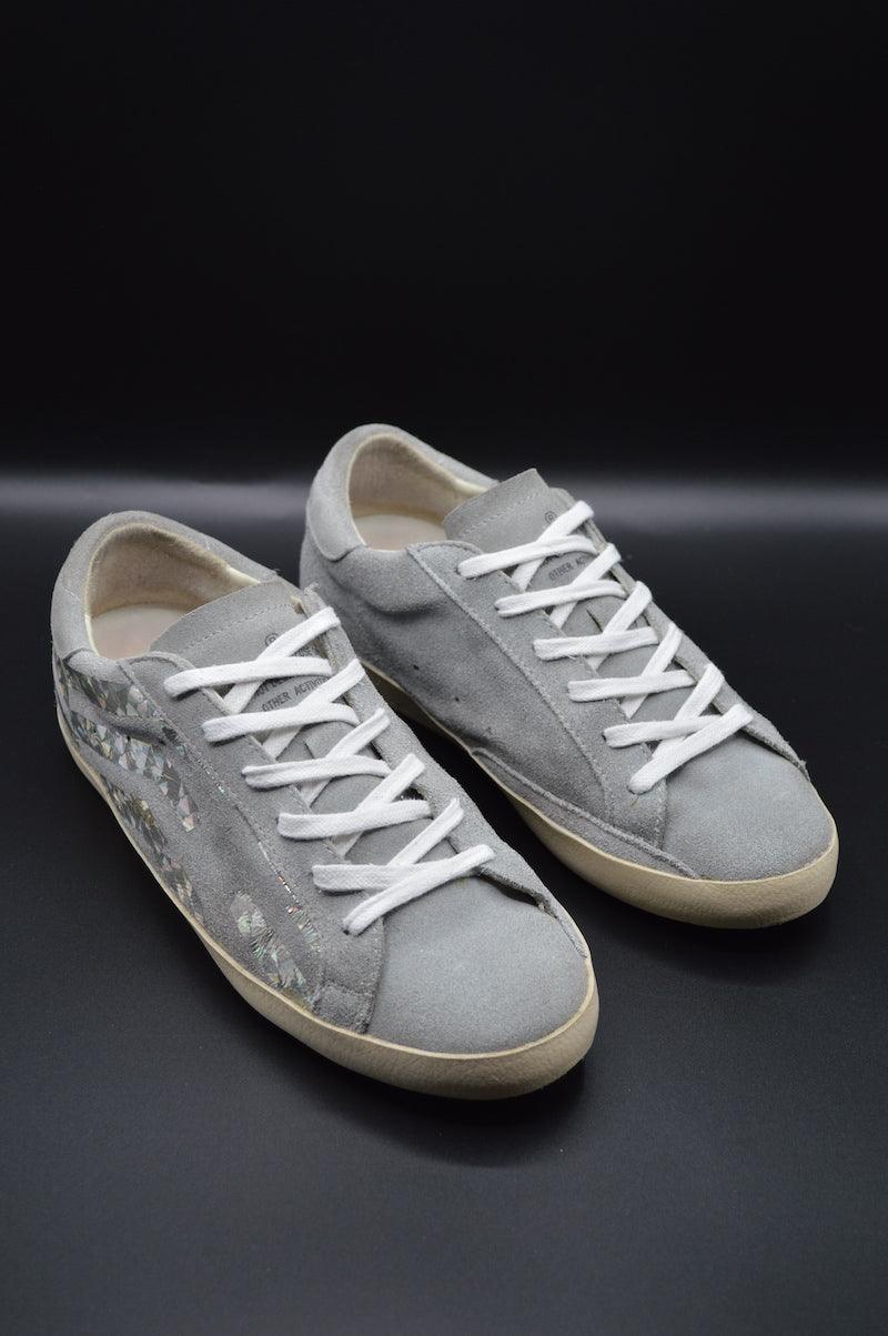Golden Goose Superstar Femme Étoile Holographique, Daim Gris - Reconditionné - Taille 38it (39eur)