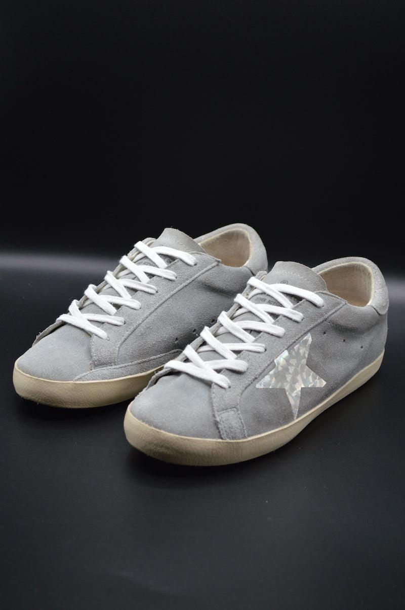 Golden Goose Superstar Femme Étoile Holographique, Daim Gris - Reconditionné - Taille 38it (39eur)