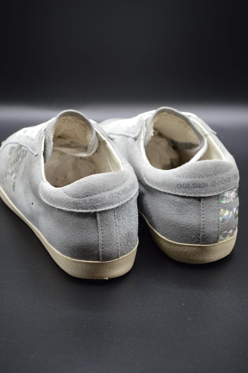 Golden Goose Superstar Femme Étoile Holographique, Daim Gris - Reconditionné - Taille 38it (39eur)