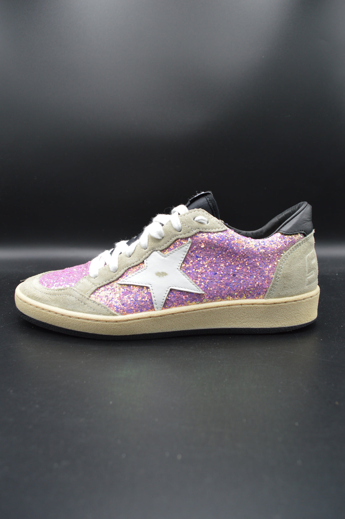 Golden Goose ballstar gris/paillettes rose/blanc - T36