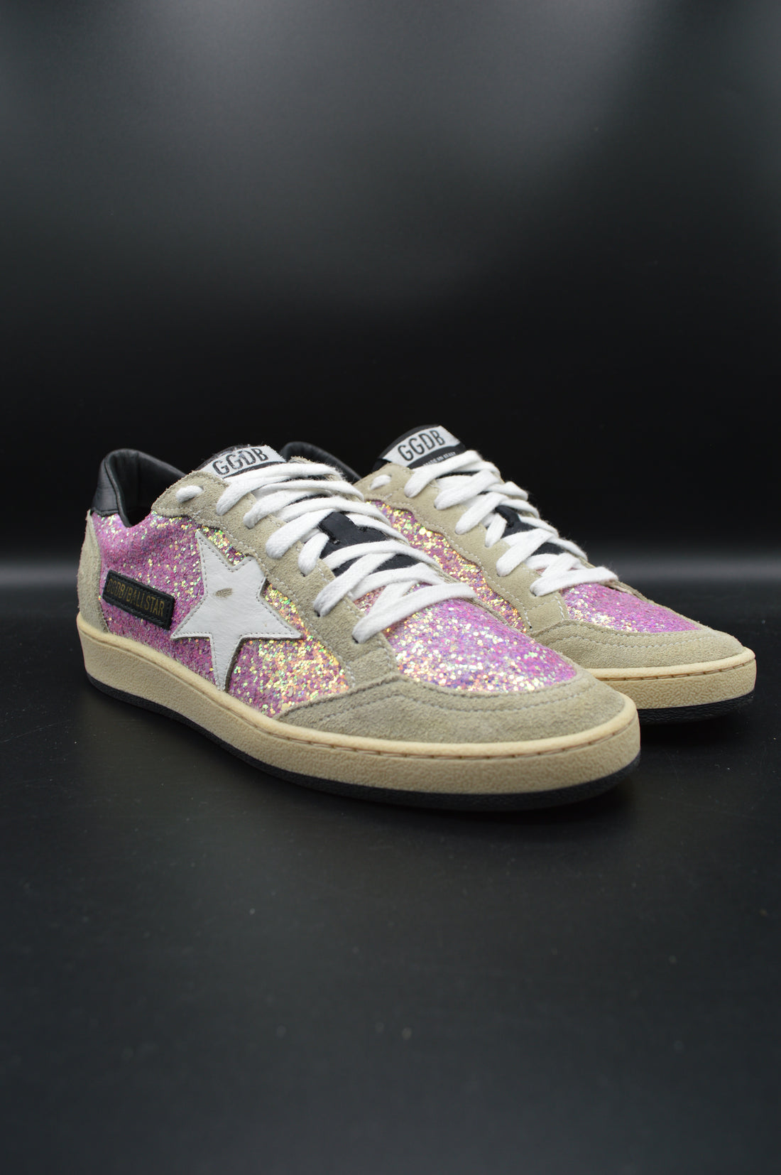 Golden Goose ballstar gris/paillettes rose/blanc - T36