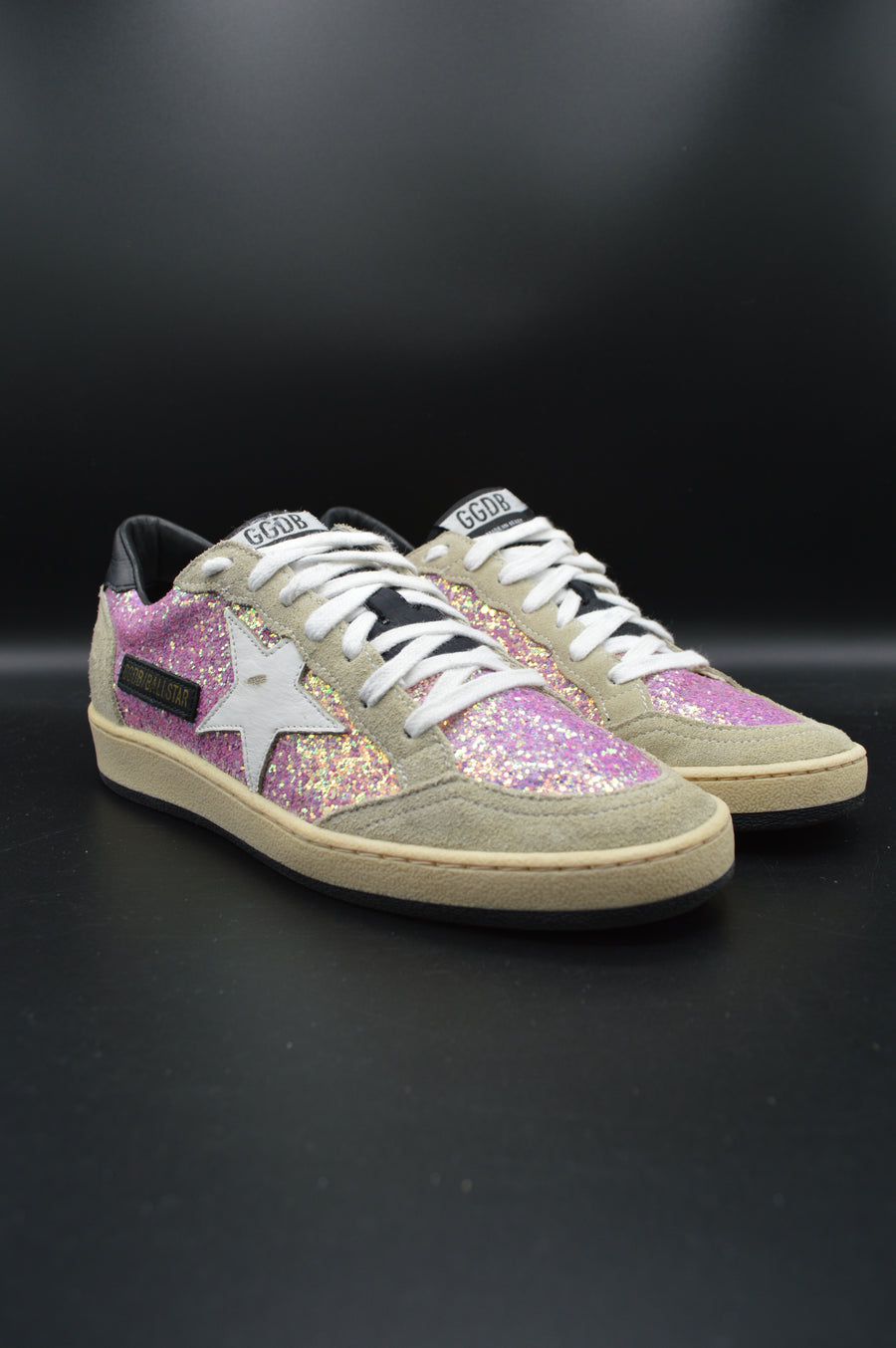Golden Goose ballstar gris/paillettes rose/blanc - T36