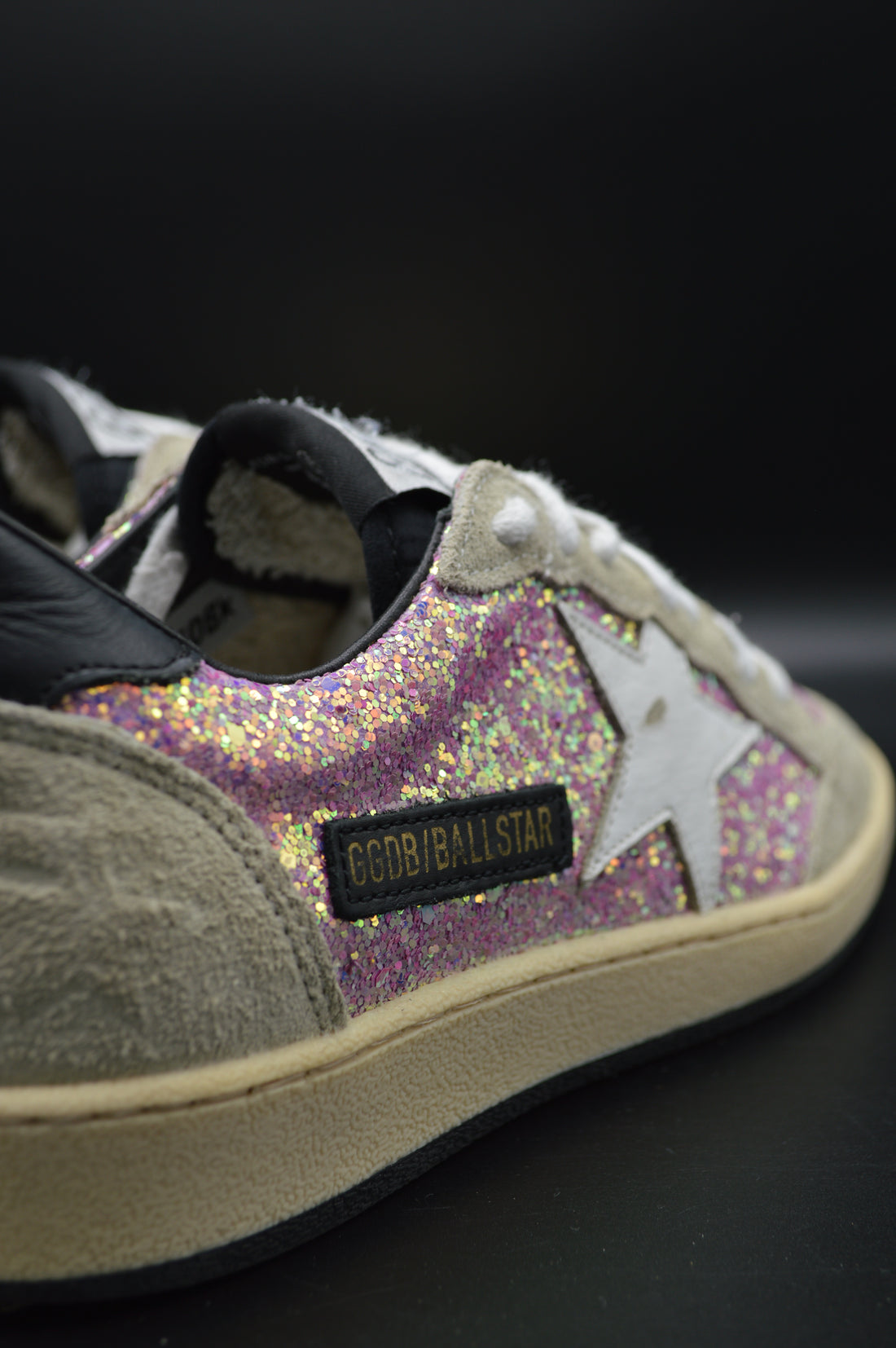 Golden Goose ballstar gris/paillettes rose/blanc - T36