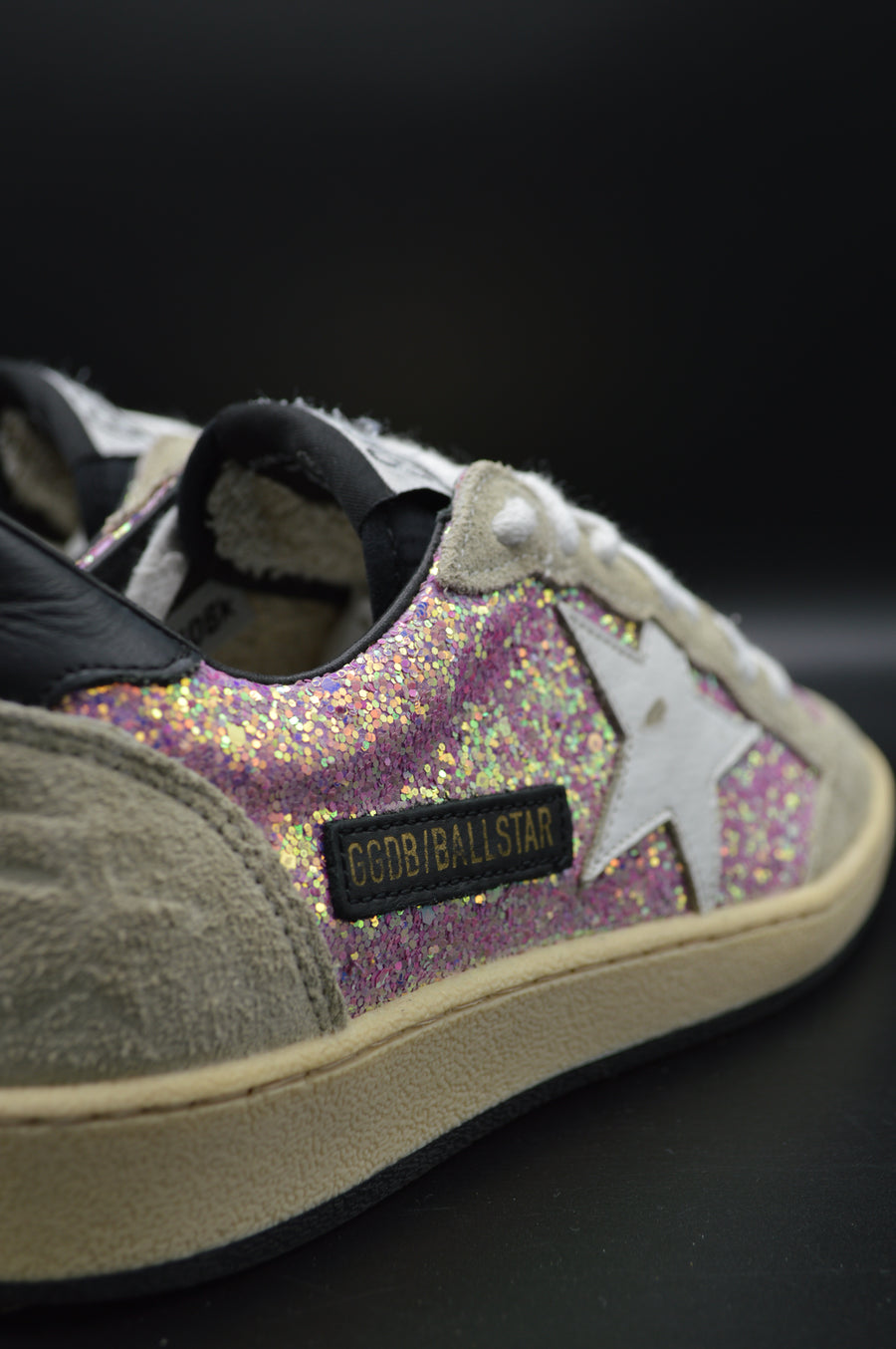 Golden Goose ballstar gris/paillettes rose/blanc - T36