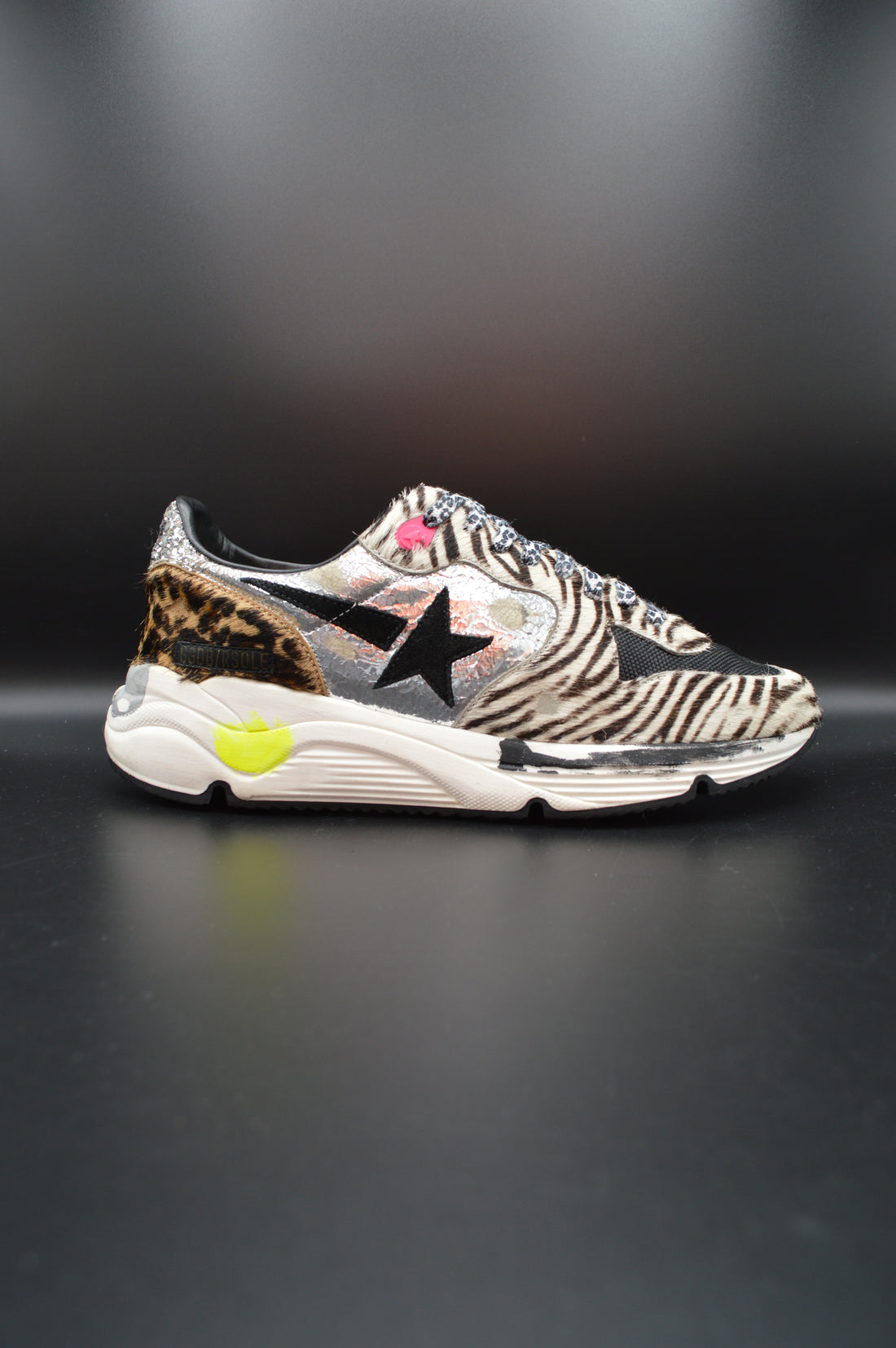 Golden Goose running sole argent/zèbre/léopard - T39