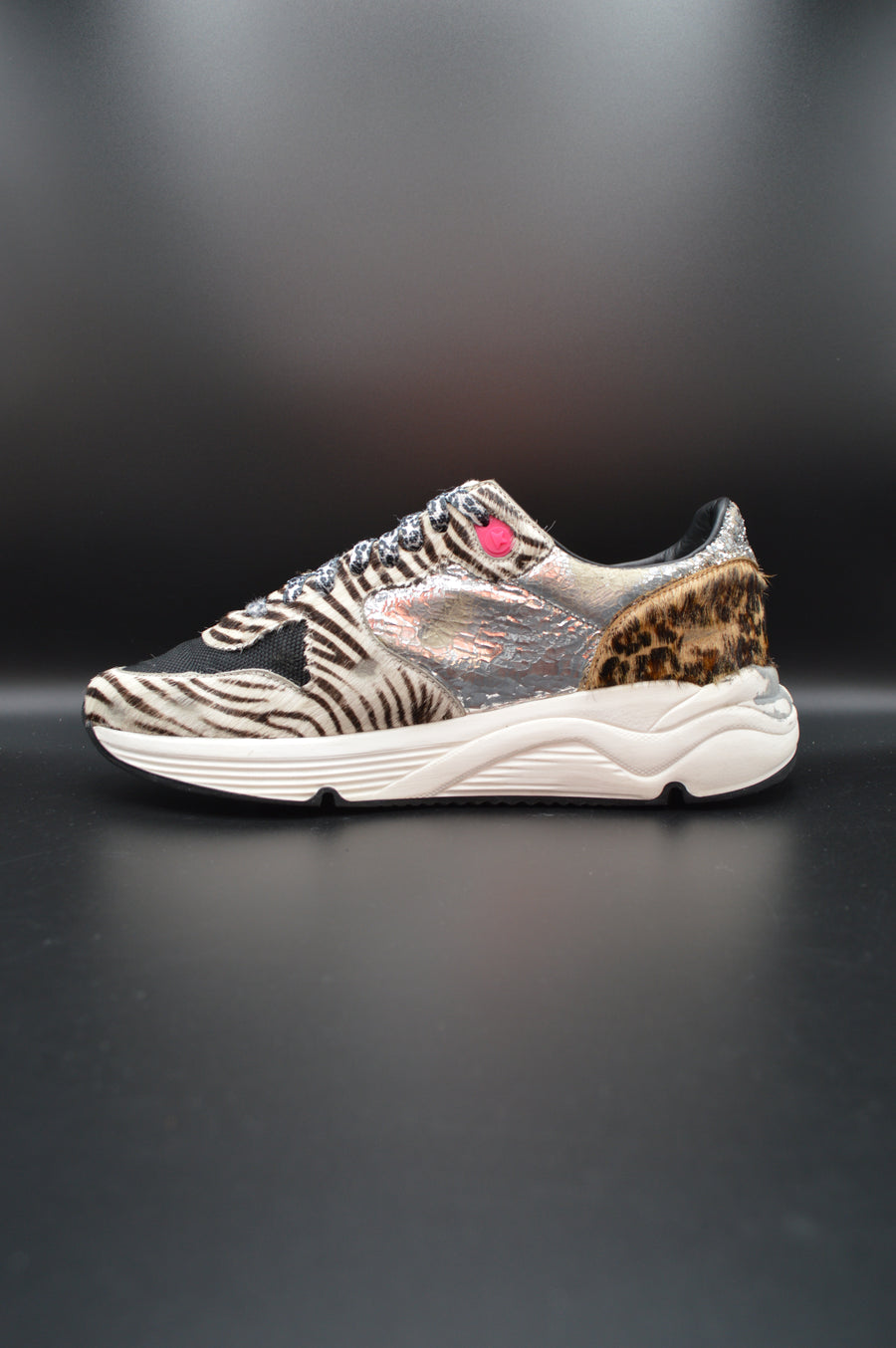 Golden Goose running sole argent/zèbre/léopard - T39